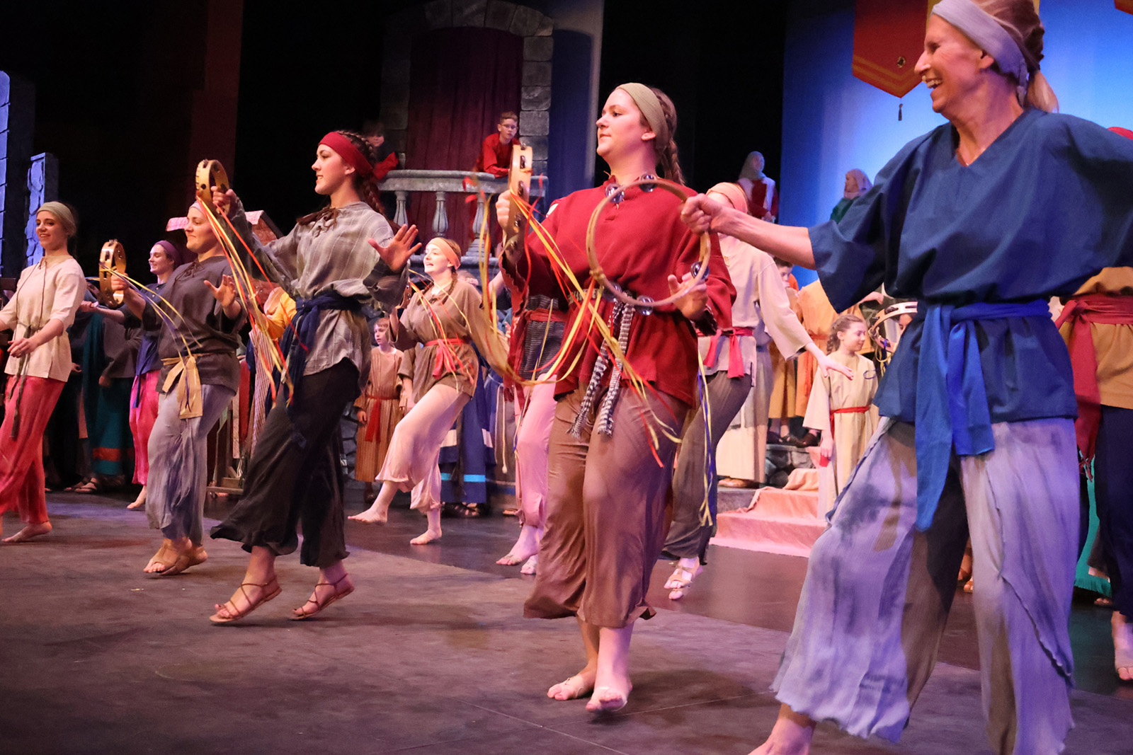 Dancers perform in the temple.